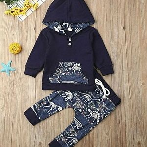 L@@K NWT Baby Boy Hoodie Dinosaur 2 pc Set. 6-12 mos.